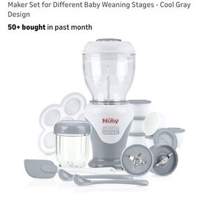 Nuby Mighty Blender Baby Food Maker - Gray & White